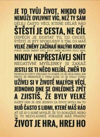 JE TO TVOJ ŽIVOT